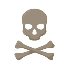 Skull and Crossbones isolated on white background