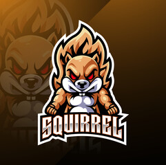 Squirrel esport mascot logo design © Visink.art