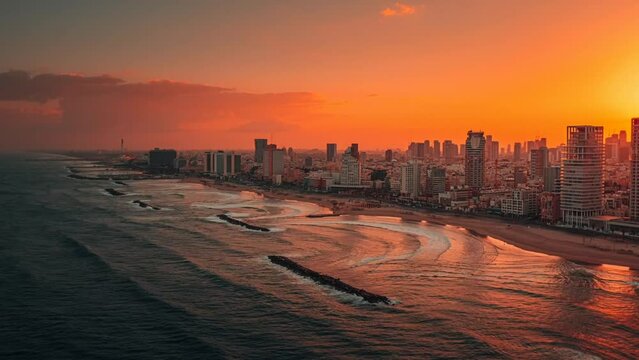 Tel-aviv, sunrise, Promenade