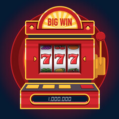 Big win red slot machine game. Win 777 jackpot. Lucky seven. Casino vegas game. Jackpot triple seven