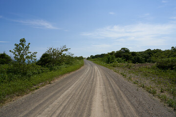 Images of dirt roads and horizons for use as backgrounds in promotional photography for automobiles and other products