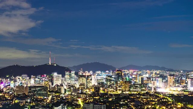 Time lapse of Seoul City Skyline,South KoreaSouth; 4 September 2022.