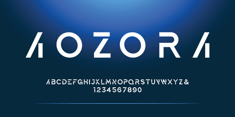 Obraz premium Futuristic style alphabet capital vector