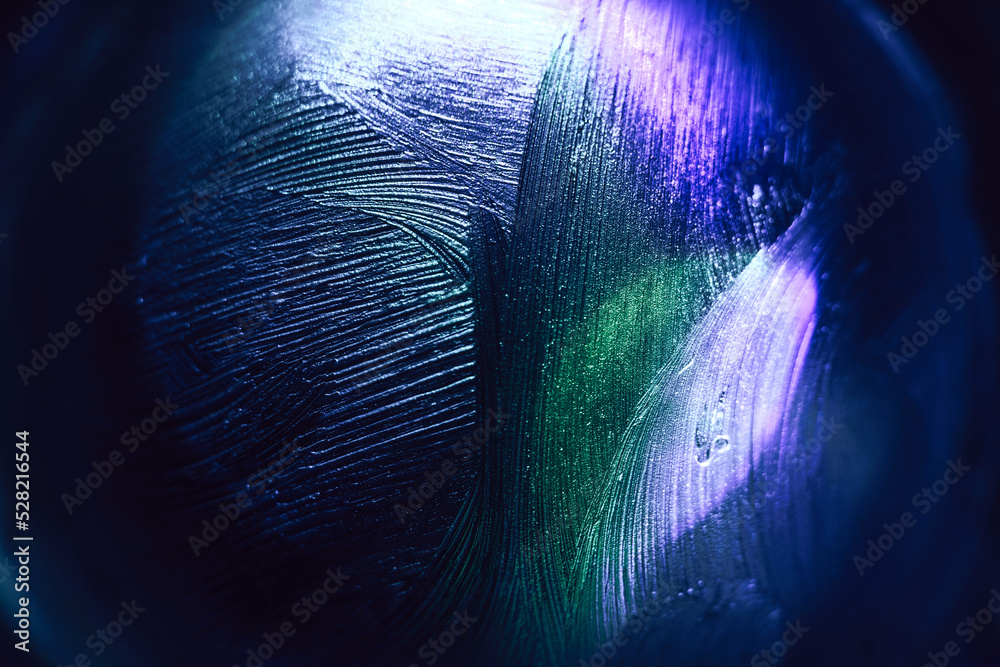 Poster Beautiful abstract surreal texture on a light pastel dark magic. Background pattern for design. Macro photography view..