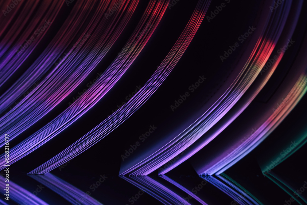 Leinwandbilder close up beautiful book pages in the color light on a night. background pattern for design. macro ph