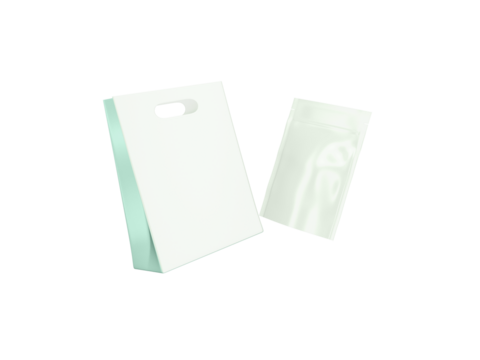 Transparent Paper Shopping Bag With Pouch Image