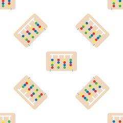 Wooden toys for kids games. Baby seamless pattern with Montessori subject. Education logic toys for preschool kids. Montessori system for early childhood development.