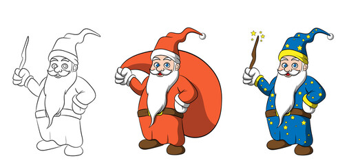 Jolly wizard Santa Claus Gift Cartoon Character