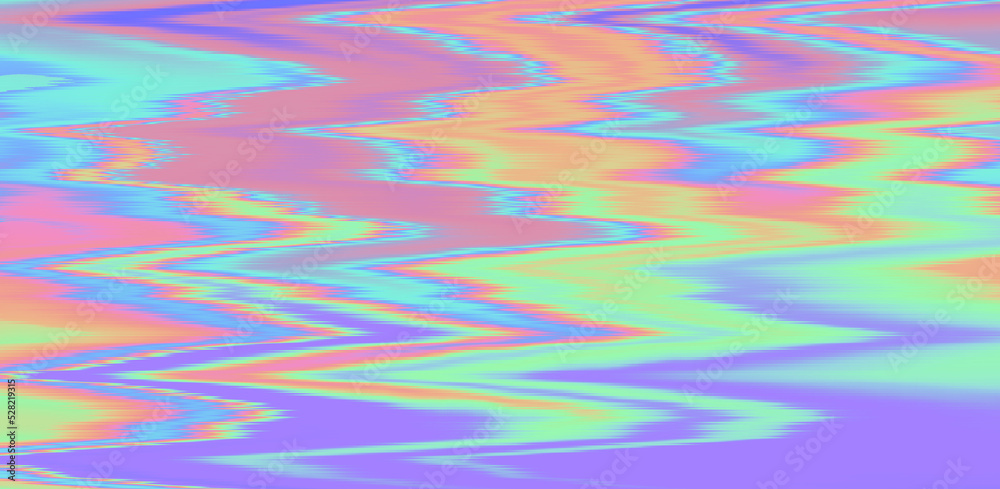 Aufkleber Glitched and distorted texture of a broken computer screen. Holographic psychedelic texture.