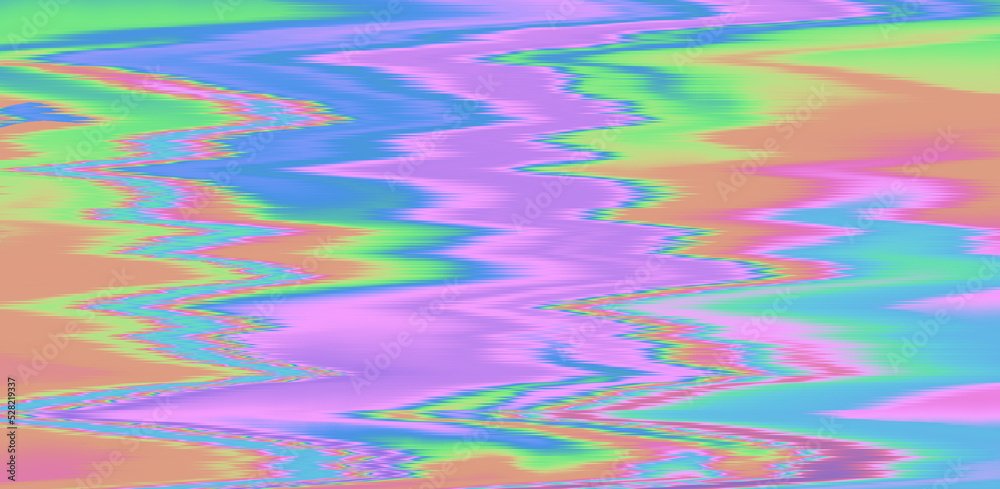 Poster Glitched and distorted background with pixel sorting effect. Analog TV or computer screen.