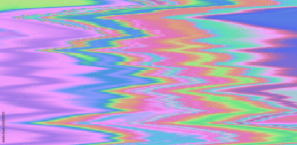 Poster Glitched and distorted background with pixel sorting effect. Analog TV or computer screen.