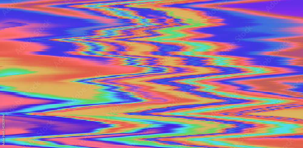 Leinwandbilder Glitched and distorted background with pixel sorting effect. Analog TV or computer screen.
