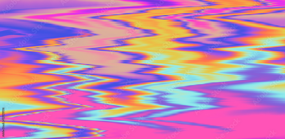 Poster Glitched and distorted texture of a broken computer screen.
