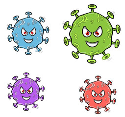 Angry Virus Cartoon Character Corona	
