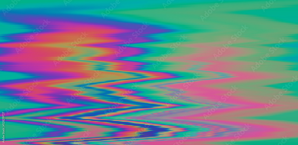 Aufkleber Glitched and distorted holographic background with pixel sorting effect. Analog TV or computer screen.