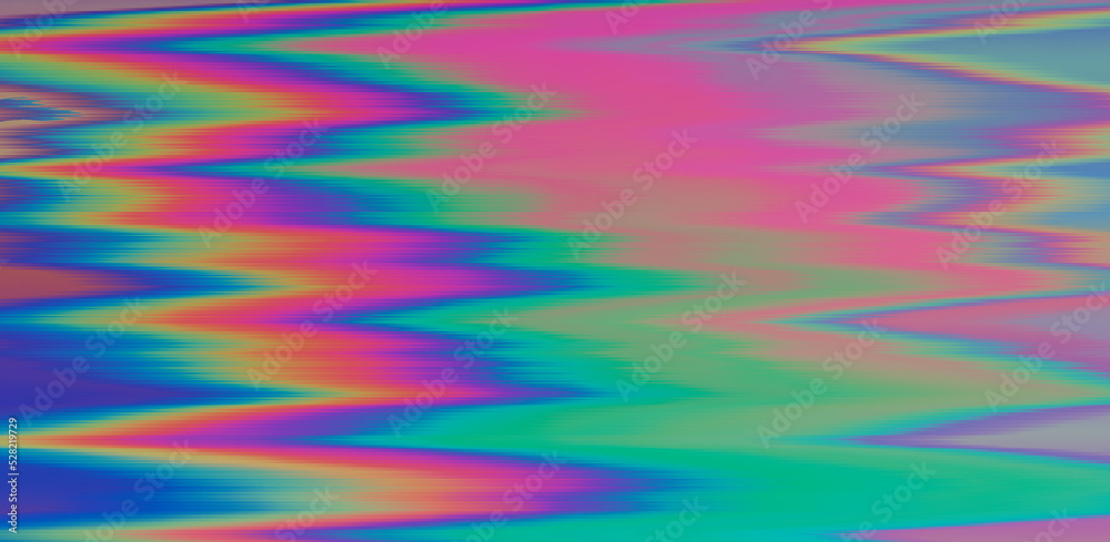 Aufkleber Glitched and distorted holographic background with pixel sorting effect. Analog TV or computer screen.