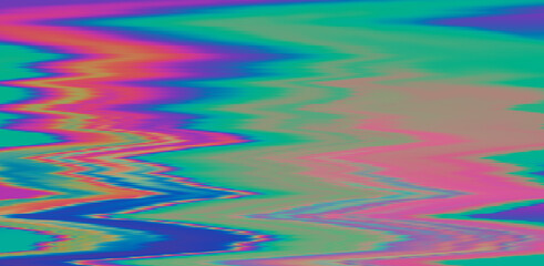 Glitched and distorted holographic background with pixel sorting effect. Analog TV or computer screen.