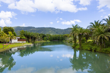 Fototapeta na wymiar Beautiful lake and the sky in Hualien County of Taiwan
