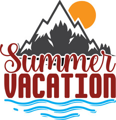 SUMMER VACATION VECTOR ILLUSTRATION ON WHITE BACKGROUND