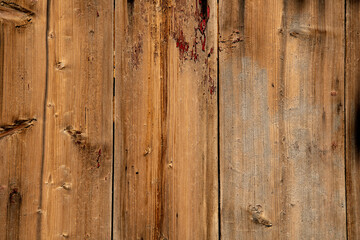 Old red paint on wood. Wood texture.