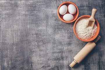 Baking with spices. Flour products. Cooking fresh homemade cakes. Kitchen. Recipe. Top view.