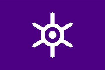 Flag of Tokyo Prefecture (Japan) - vector, Tokyo Metropolis, white Metropolitan Crest on an Edo purple background