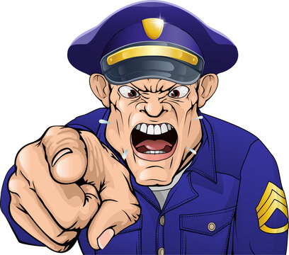 Angry policeman