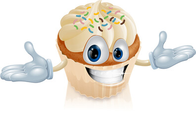Cup cake mascot illustration
