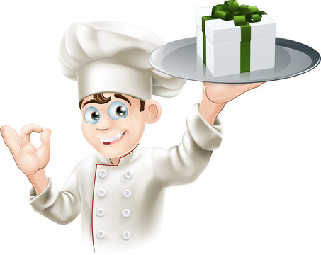 Chef giving gift