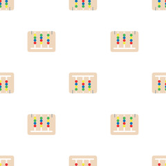 Wooden toys for kids games. Baby seamless pattern with Montessori subject. Education logic toys for preschool kids. Montessori system for early childhood development.