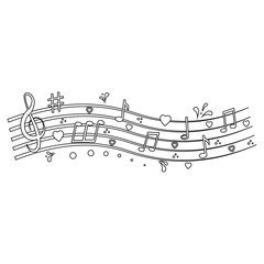 Musical notes, vector isolated illustration