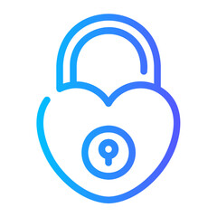 heart lock gradient icon