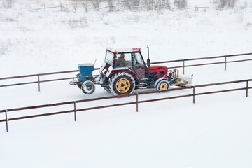 Winter with a big snow flurry