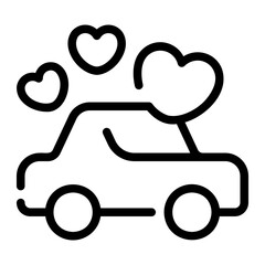 wedding car line icon