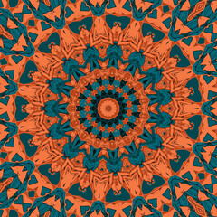 Seamless pattern ethnic boho art mandala asian vector