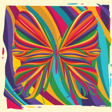 Abstract and colorful butterfly vector illustration
