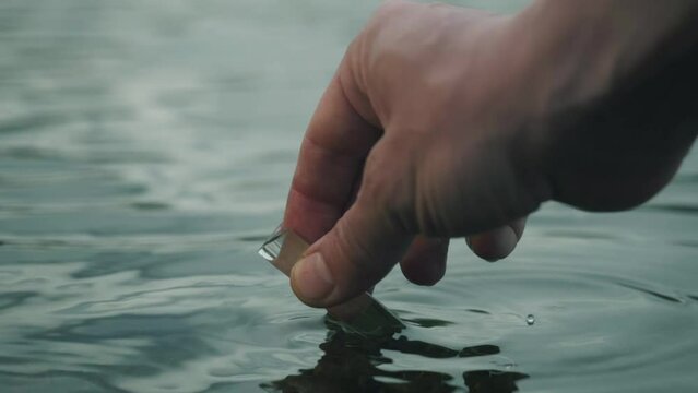 test for purity of water. water purity analysis, environment, ecology. water testing for infections, permission to swim. lack of clean drinking water. quality monitoring