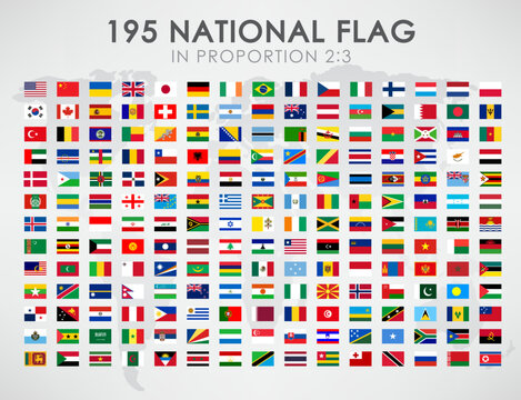 All sovereign countries flags  in proportion 2:3