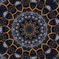 Seamless pattern doodle art mandala ethnic design vector