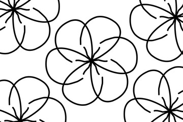 seamless floral pattern, line art drawing abstract 