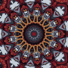 Seamless pattern ethnic boho art mandala doodle vector
