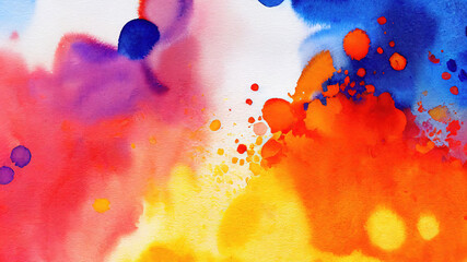 Multicolored splash watercolor paint blot - template for your de