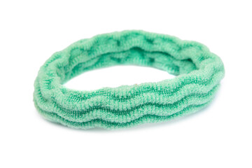 Elastic scrunchy multicolor rubber for hair isolated on the white background