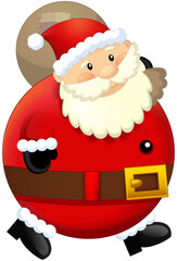 Cartoon santa claus isolated illustration for the children