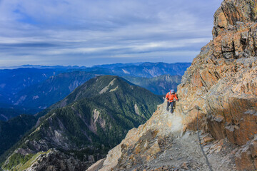 Landscape View Yushan Mountains On The Top Of Yushan With A Sign of 