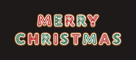 Merry Christmas Gingerbreads sign on dark background