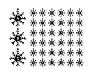 Snowflake Tags Letters and Numbers Christmas font Winter alphabet