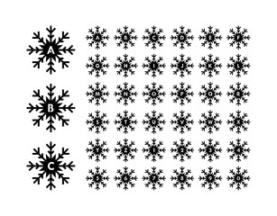 Snowflake Letters and Numbers Christmas font Winter alphabet