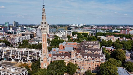 drone photo beffroi Lille France europe