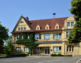 Fototapeta na wymiar Historical Town Hall in the Town Schwarmstedt, Lower Saxony